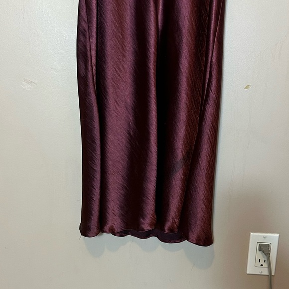 Plum Slip Midi Dress with Long Sleeves Size 14 - Picture 4 of 6